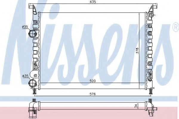 Radiator, racire motor FIAT ALBEA (178) (1996 - 2009) NISSENS 61684 piesa NOUA