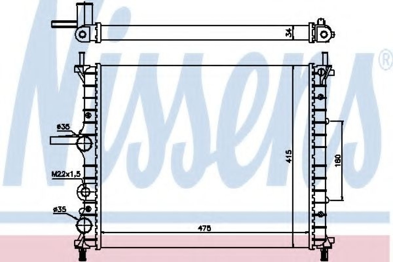 Radiator, racire motor FIAT BRAVO I (182) (1995 - 2001) NISSENS 61786 piesa NOUA