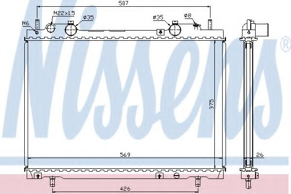 Radiator, racire motor FIAT BRAVO I (182) (1995 - 2001) NISSENS 61672A piesa NOUA