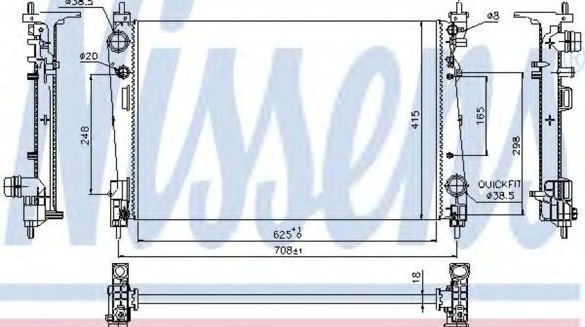 Radiator, racire motor FIAT BRAVO II (198) (2006 - 2016) NISSENS 617864 piesa NOUA