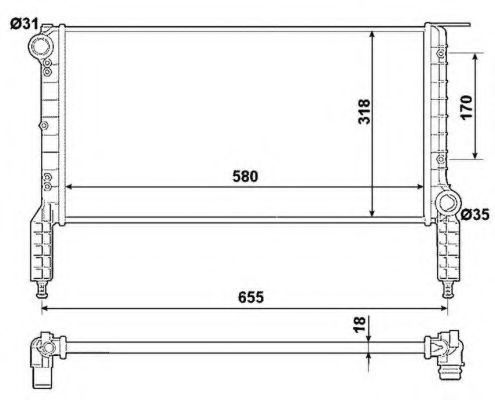Radiator, racire motor FIAT DOBLO Cargo (223) (2000 - 2016) NRF 53788 piesa NOUA