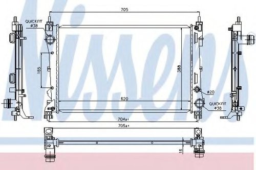Radiator, racire motor FIAT DOBLO Combi (263) (2010 - 2016) NISSENS 617854 piesa NOUA