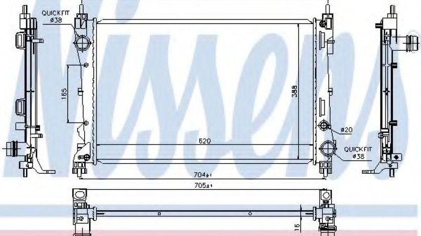 Radiator, racire motor FIAT DOBLO Microbus (263, 152) (2009 - 2016) NISSENS 617854 piesa NOUA