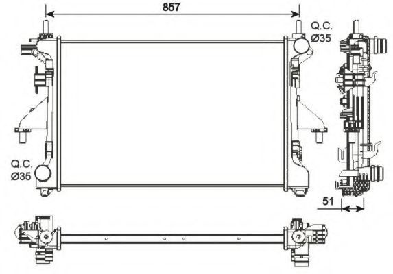 Radiator, racire motor FIAT DUCATO caroserie (250, 290) (2006 - 2016) NRF 54203 piesa NOUA
