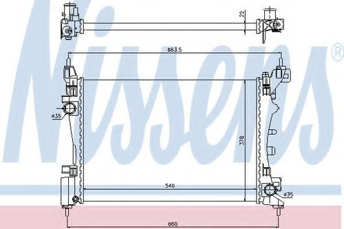 Radiator, racire motor FIAT GRANDE PUNTO (199) (2005 - 2016) NISSENS 61917 piesa NOUA