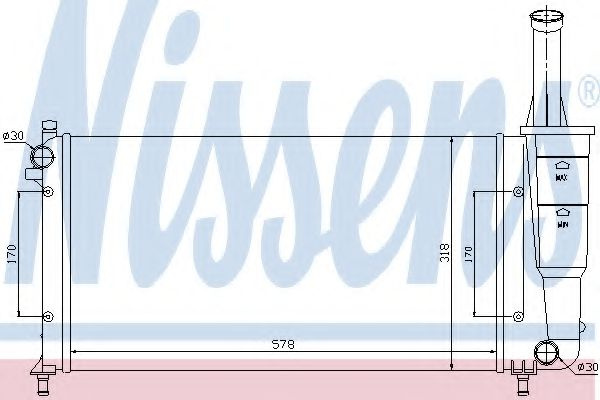 Radiator, racire motor FIAT IDEA (350) (2003 - 2016) NISSENS 61889 piesa NOUA
