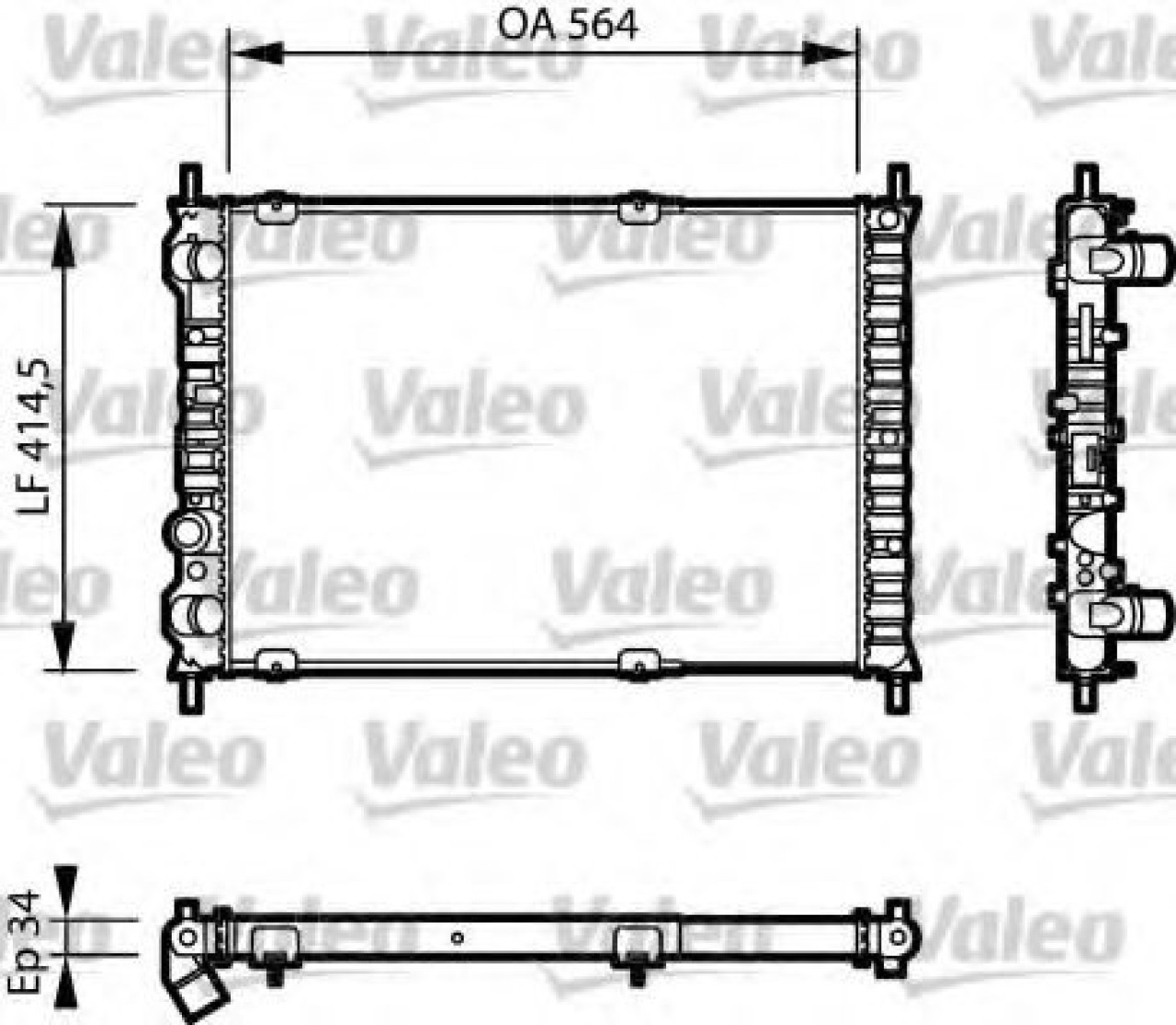 Radiator, racire motor FIAT MAREA (185) (1996 - 2007) VALEO 732787 piesa NOUA
