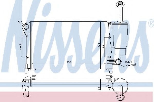 Radiator, racire motor FIAT PANDA (169) (2003 - 2016) NISSENS 617853 piesa NOUA