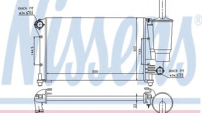 Radiator, racire motor FIAT PANDA Van (169) (2004 - 2016) NISSENS 617845 piesa NOUA