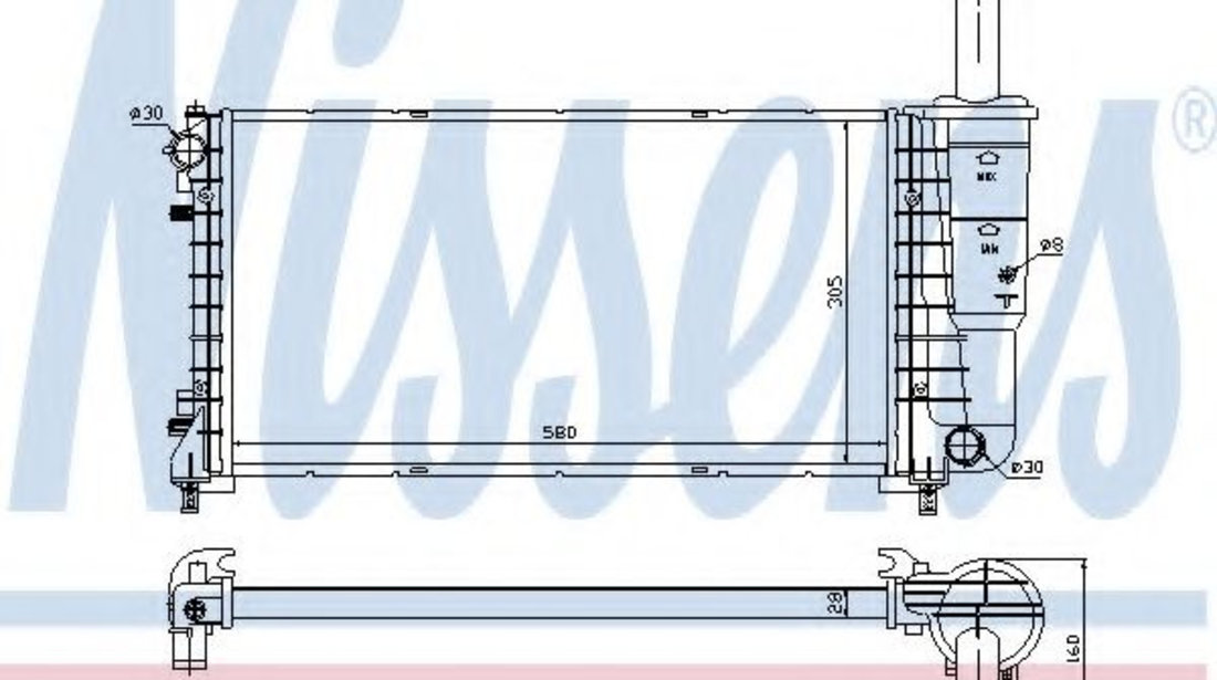 Radiator, racire motor FIAT PUNTO (188) (1999 - 2016) NISSENS 61923 piesa NOUA
