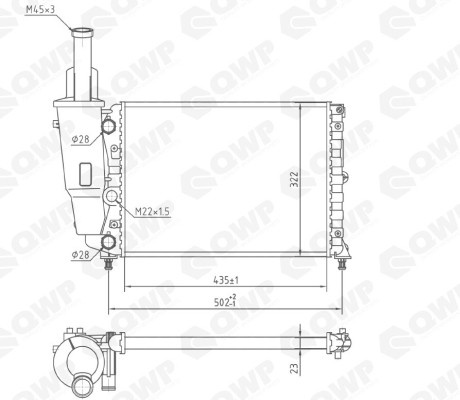 Radiator, racire motor FIAT PUNTO Van (176L) (1996 - 2000) QWP WRA147 piesa NOUA