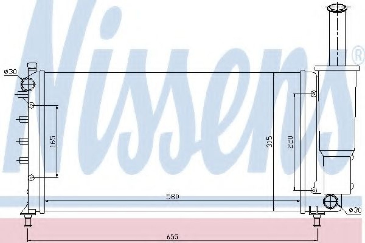 Radiator, racire motor FIAT PUNTO Van (188AX) (2000 - 2009) NISSENS 61886 piesa NOUA