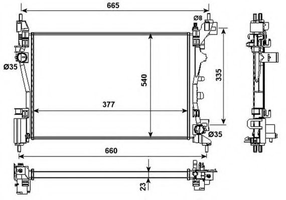 Radiator, racire motor FIAT QUBO (225) (2008 - 2016) NRF 53981 piesa NOUA