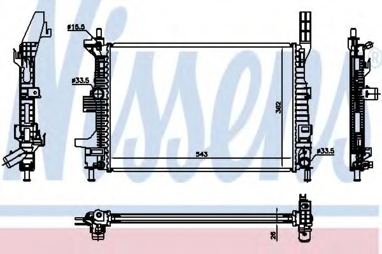 Radiator, racire motor FORD C-MAX II (DXA) (2010 - 2016) NISSENS 69238 piesa NOUA