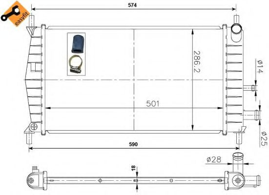 Radiator, racire motor FORD FIESTA IV (JA, JB) (1995 - 2002) NRF 50131 piesa NOUA