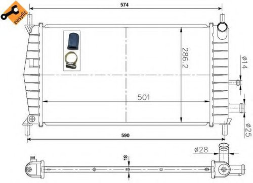 Radiator, racire motor FORD FIESTA IV (JA, JB) (1995 - 2002) NRF 50131 piesa NOUA