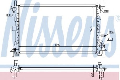 Radiator, racire motor FORD FOCUS (DAW, DBW) (1998 - 2007) NISSENS 62075A piesa NOUA