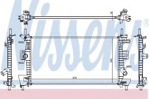 Radiator, racire motor FORD GRAND C-MAX (DXA) (2010 - 2016) NISSENS 69237 piesa NOUA