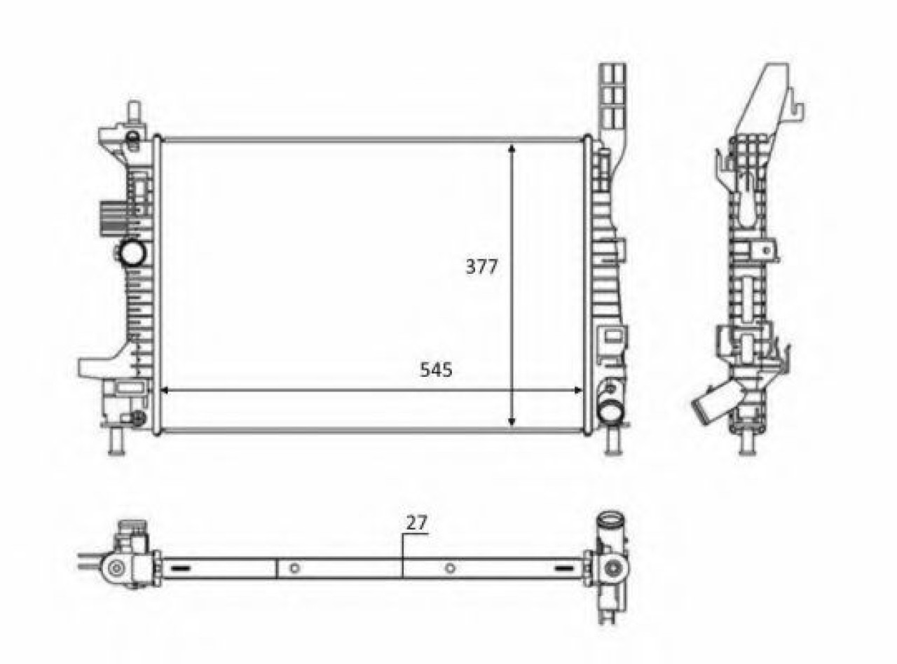 Radiator, racire motor FORD GRAND C-MAX (DXA) (2010 - 2016) NRF 58284 piesa NOUA