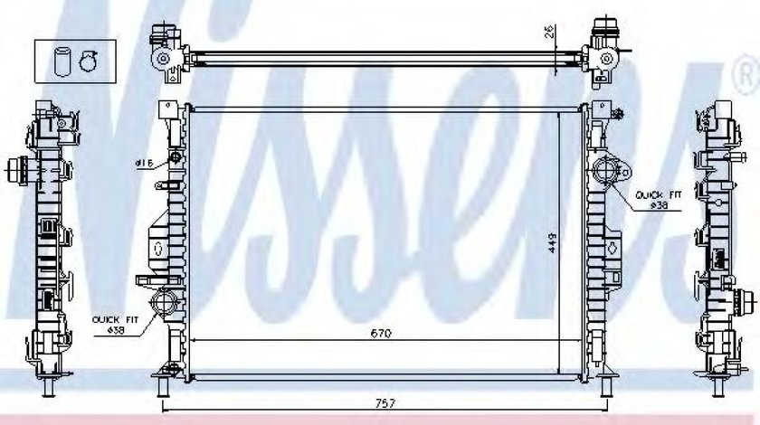 Radiator, racire motor FORD MONDEO IV Turnier (BA7) (2007 - 2016) NISSENS 65615A piesa NOUA