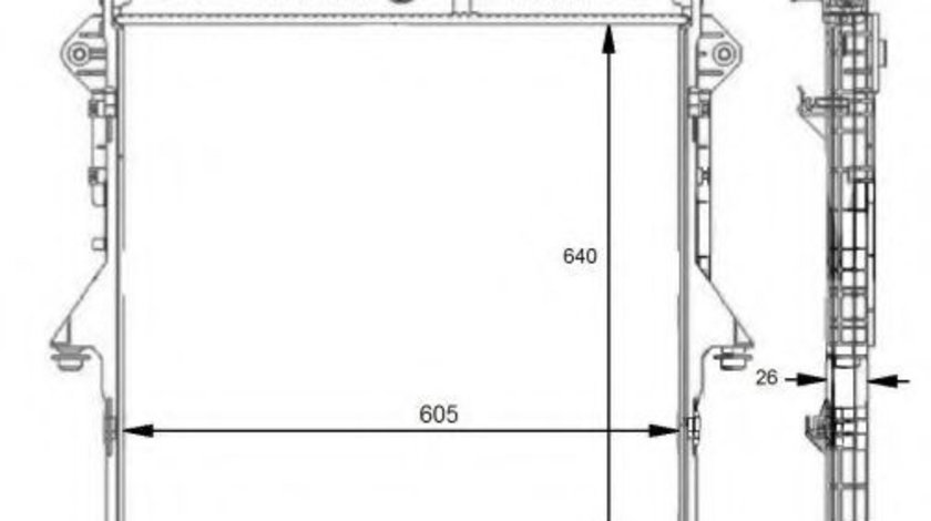 Radiator, racire motor FORD RANGER (TKE) (2011 - 2016) NRF 59074 piesa NOUA