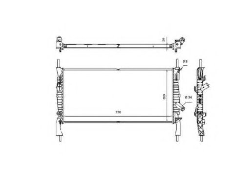 Radiator, racire motor FORD TRANSIT bus (2006 - 2014) NRF 53746 piesa NOUA