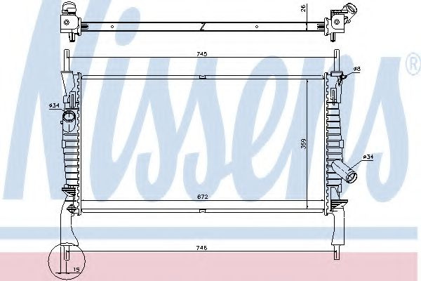 Radiator, racire motor FORD TRANSIT bus (2006 - 2014) NISSENS 69225 piesa NOUA