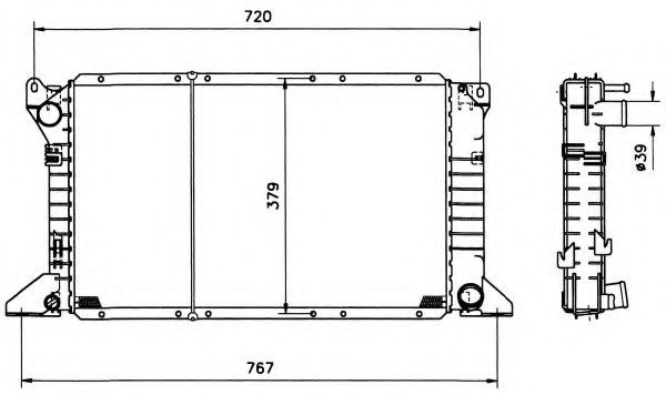 Radiator, racire motor FORD TRANSIT bus (E) (1994 - 2000) NRF 517373 piesa NOUA