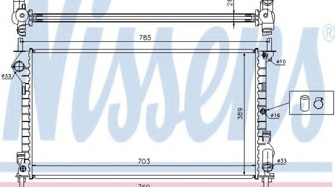 Radiator, racire motor FORD TRANSIT CONNECT (P65, P70, P80) (2002 - 2016) NISSENS 62015A piesa NOUA