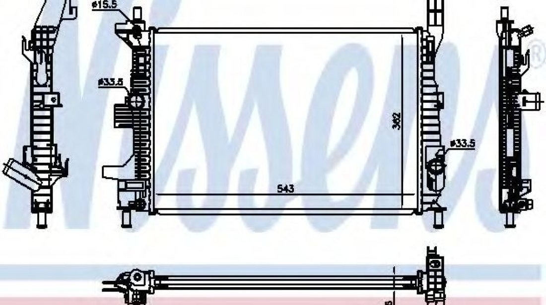 Radiator, racire motor FORD TRANSIT CONNECT caroserie (2013 - 2016) NISSENS 66860 piesa NOUA