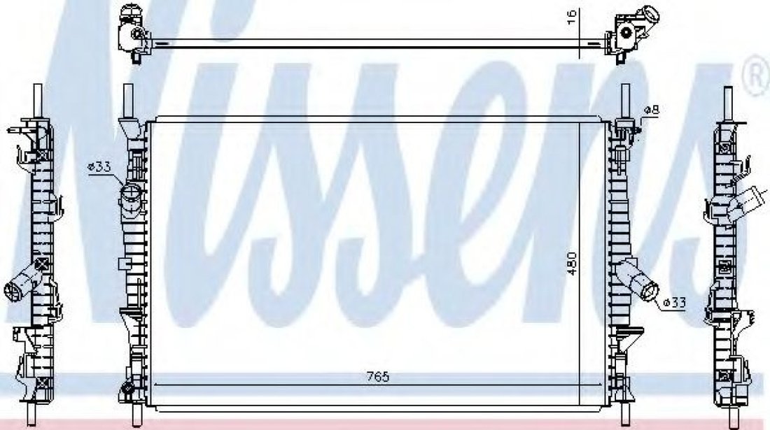 Radiator, racire motor FORD TRANSIT CUSTOM bus (2012 - 2016) NISSENS 66861 piesa NOUA