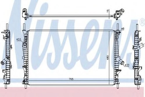 Radiator, racire motor FORD TRANSIT CUSTOM bus (2012 - 2016) NISSENS 66861 piesa NOUA