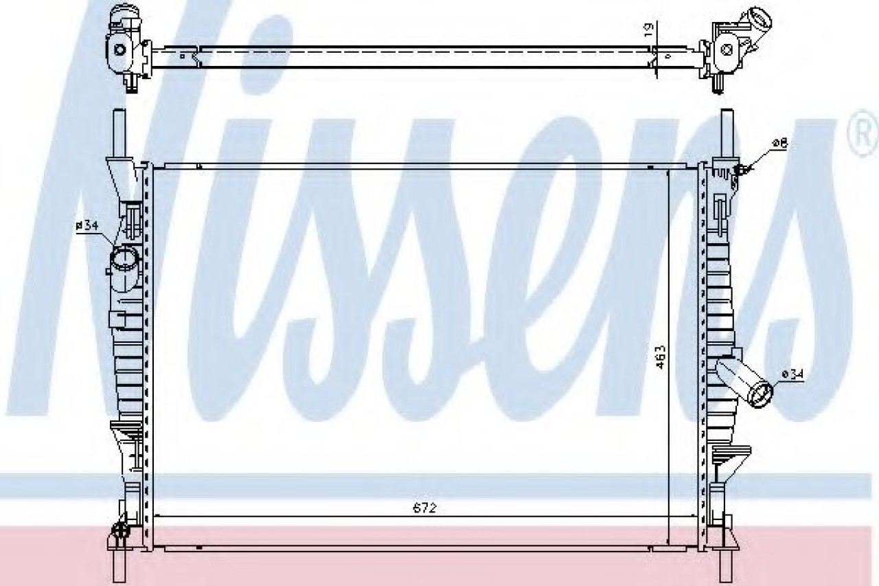 Radiator, racire motor FORD TRANSIT platou / sasiu (2006 - 2014) NISSENS 69240 piesa NOUA