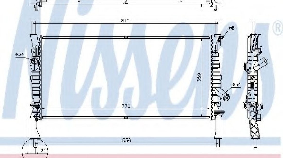 Radiator, racire motor FORD TRANSIT platou / sasiu (2006 - 2014) NISSENS 69226 piesa NOUA