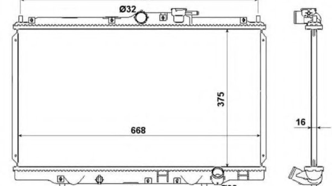 Radiator, racire motor HONDA ACCORD VI Coupe (CG) (1997 - 2003) NRF 53508 piesa NOUA