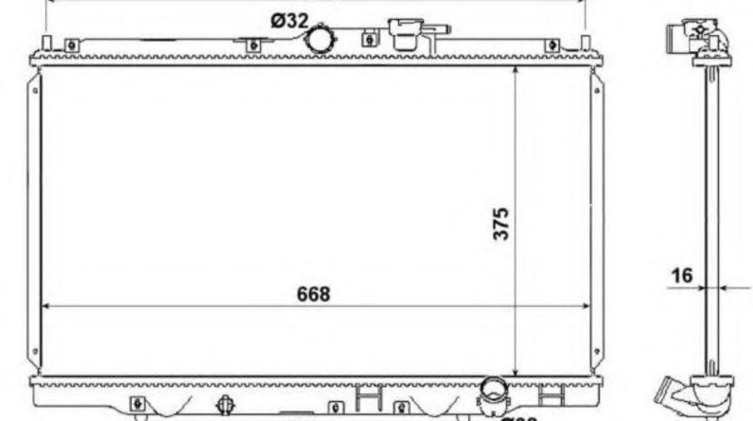 Radiator, racire motor HONDA ACCORD VI Coupe (CG) (1997 - 2003) NRF 53508 piesa NOUA
