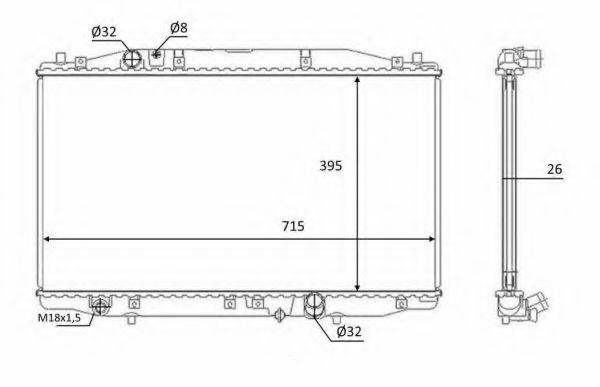 Radiator, racire motor HONDA ACCORD VII (CL) (2003 - 2008) NRF 58452 piesa NOUA