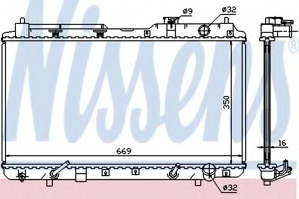Radiator, racire motor HONDA CR-V I (RD) (1995 - 2002) NISSENS 681021 piesa NOUA