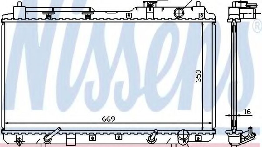 Radiator, racire motor HONDA CR-V I (RD) (1995 - 2002) NISSENS 681021 piesa NOUA