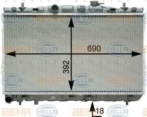 Radiator, racire motor HYUNDAI ELANTRA limuzina (XD) (2000 - 2006) HELLA 8MK 376 762-721 piesa NOUA