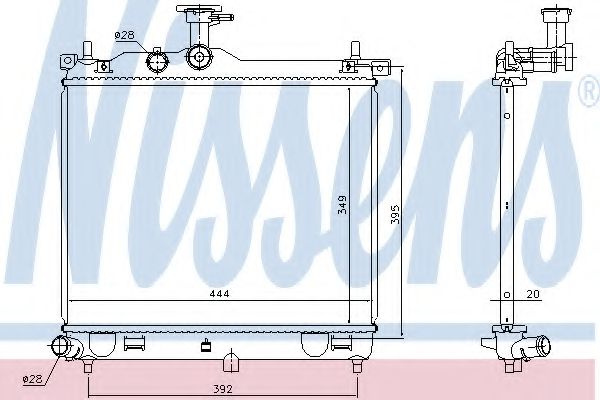 Radiator, racire motor HYUNDAI i10 (PA) (2007 - 2013) NISSENS 67610 piesa NOUA