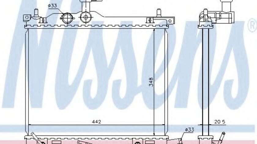 Radiator, racire motor HYUNDAI i10 (PA) (2007 - 2013) NISSENS 67547 piesa NOUA