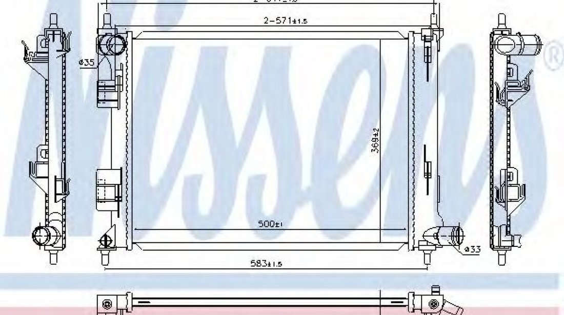 Radiator, racire motor HYUNDAI i20 (PB, PBT) (2008 - 2014) NISSENS 666213 piesa NOUA