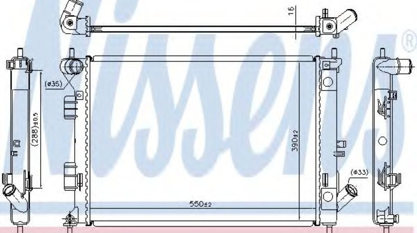 Radiator, racire motor HYUNDAI i30 CW (GD) (2012 - 2016) NISSENS 67555 piesa NOUA