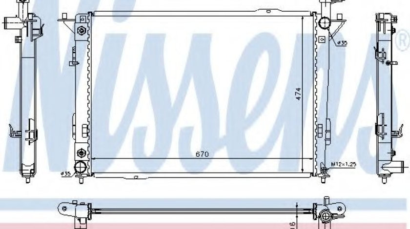 Radiator, racire motor HYUNDAI SANTA FE II (CM) (2005 - 2012) NISSENS 67521 piesa NOUA