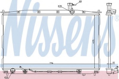 Radiator, racire motor HYUNDAI SANTA FE II (CM) (2005 - 2012) NISSENS 67505 piesa NOUA