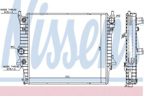 Radiator, racire motor JAGUAR S-TYPE (CCX) (1999 - 2009) NISSENS 66708 piesa NOUA