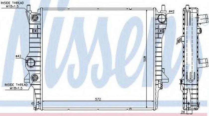 Radiator, racire motor JAGUAR S-TYPE (CCX) (1999 - 2009) NISSENS 66708 piesa NOUA