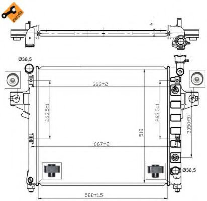 Radiator, racire motor JEEP GRAND CHEROKEE II (WJ, WG) (1998 - 2005) NRF 53031 piesa NOUA