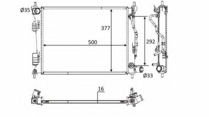 Radiator, racire motor KIA RIO III limuzina (UB) (2010 - 2016) NRF 58556 piesa NOUA